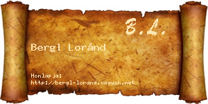 Bergl Loránd névjegykártya