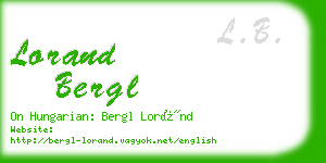 lorand bergl business card